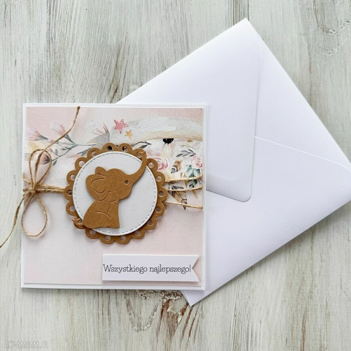 kartki: Kartka na urodziny roczek babyshower Hand Made