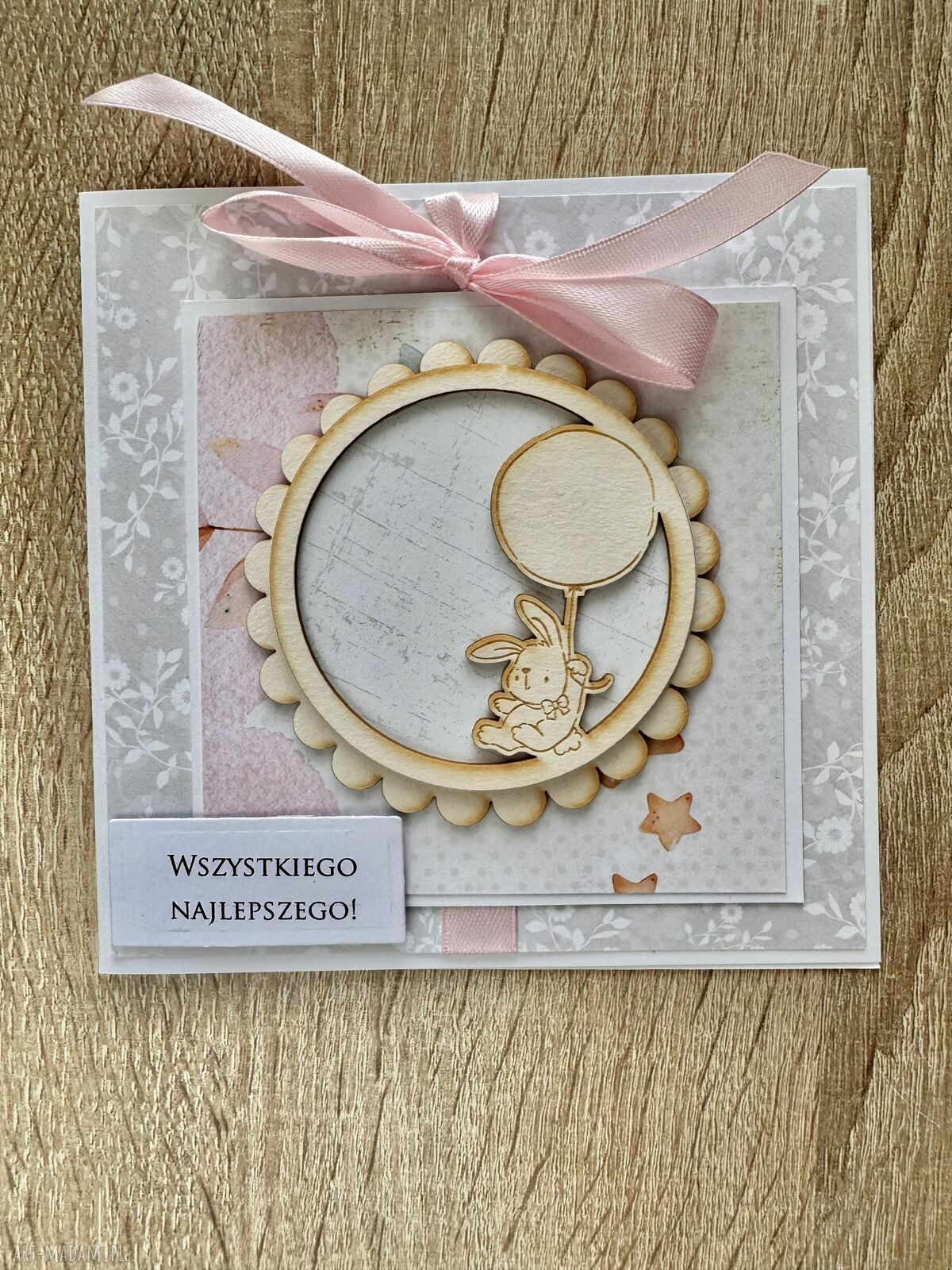 kartki: Kartka na urodziny roczek babyshower ręcznie zrobione