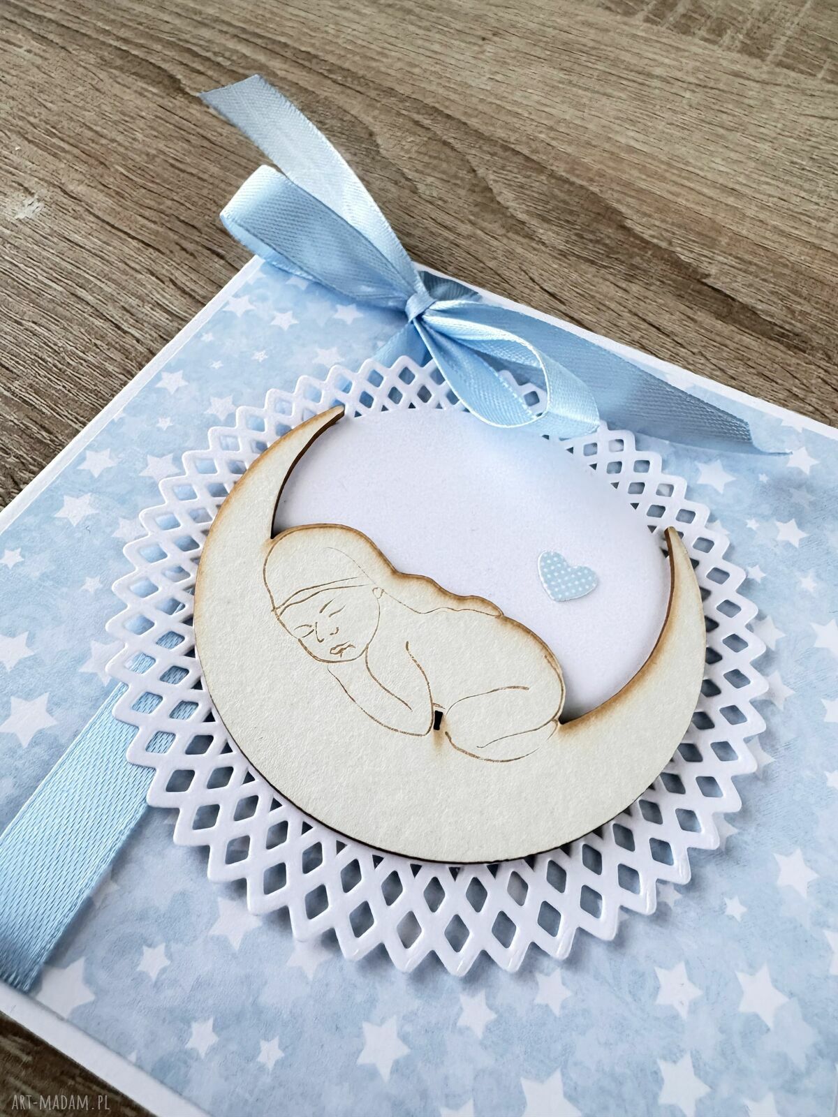 Kartka na roczek, babyshower i chrzest święty - personalizowana z kopertą na pieniądze