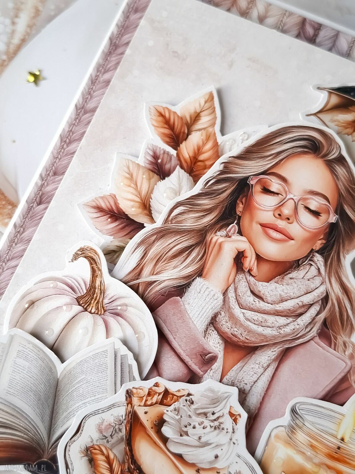 scrapbooking kartki: Kartka urodzinowa z napisem pomyśl życzenie hand made