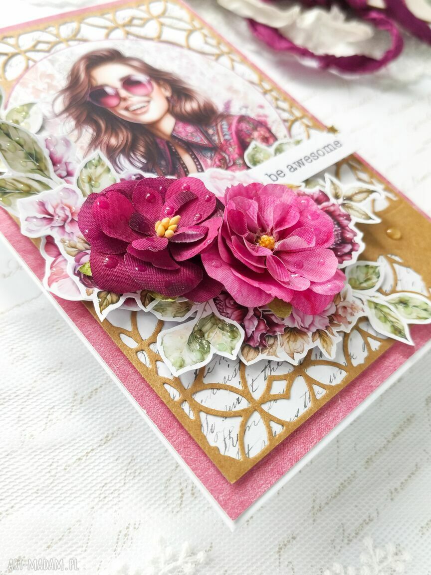 scrapbooking kartki: Kartka na urodziny, w pudełku Autorskie