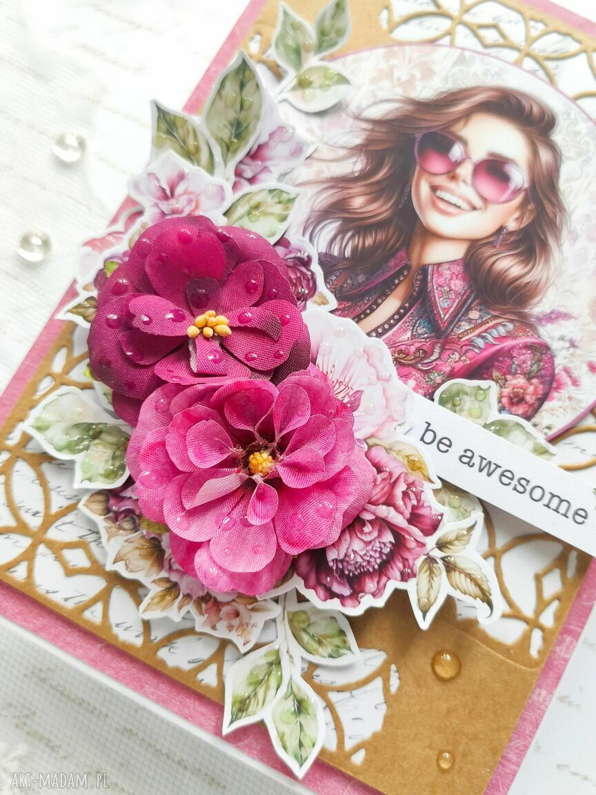 scrapbooking kartki: Kartka na urodziny, w pudełku Autorskie
