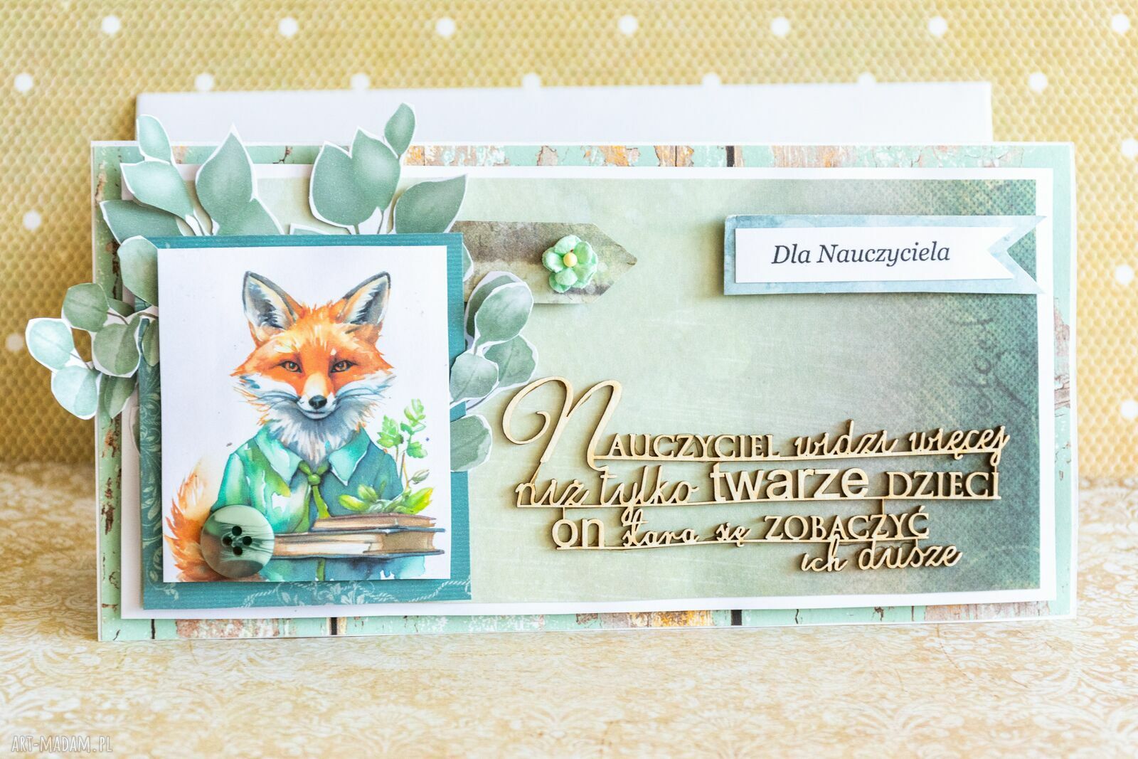 Kartka na Dzień Nauczyciela z lisem - Nauczyciel widzi więcej
