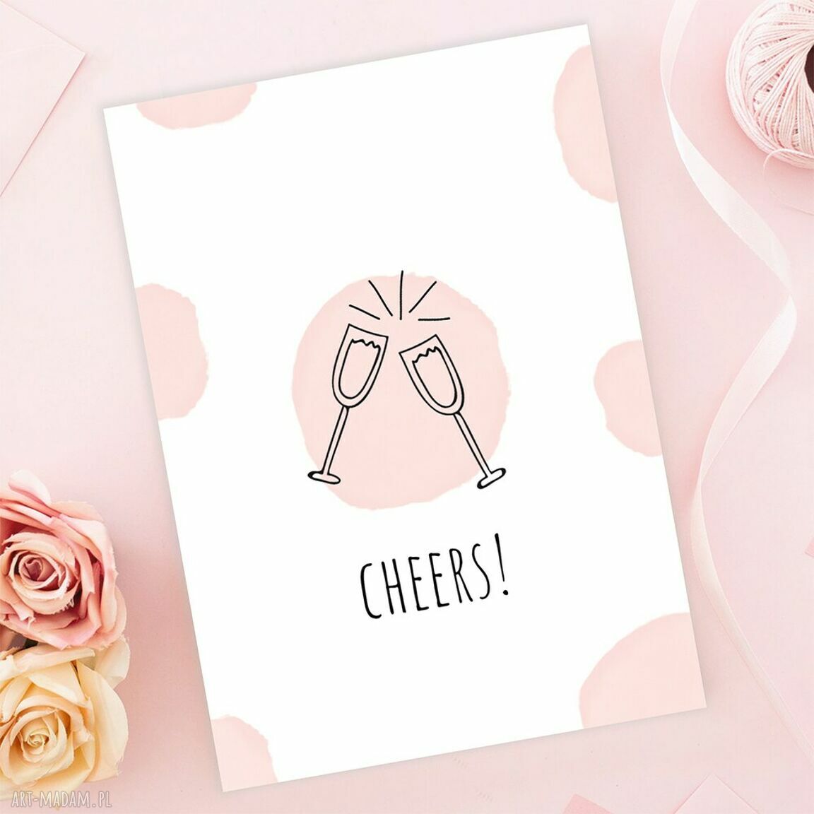 Kartka okolicznościowa Cheers A6 z kopertą ekologiczną