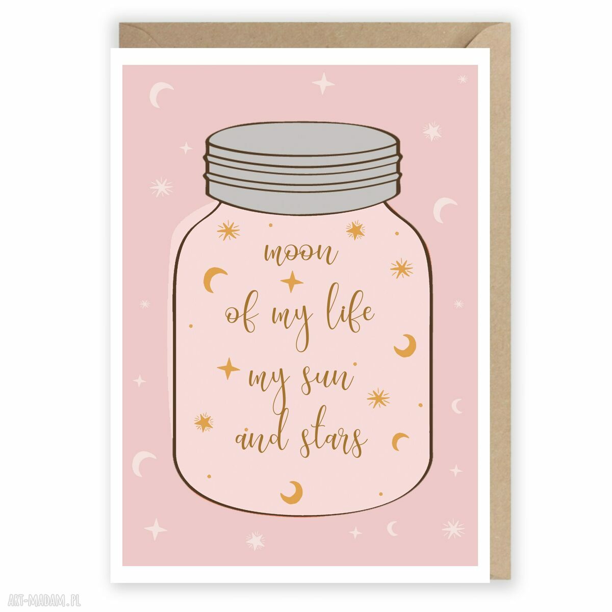 Autorska kartka walentynkowa A6 „Moon of my life” - dla Niej