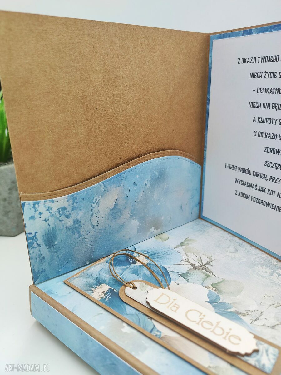 Elegancka kartka scrapbooking „Dla Ciebie” z pudełkiem na imieniny lub urodziny