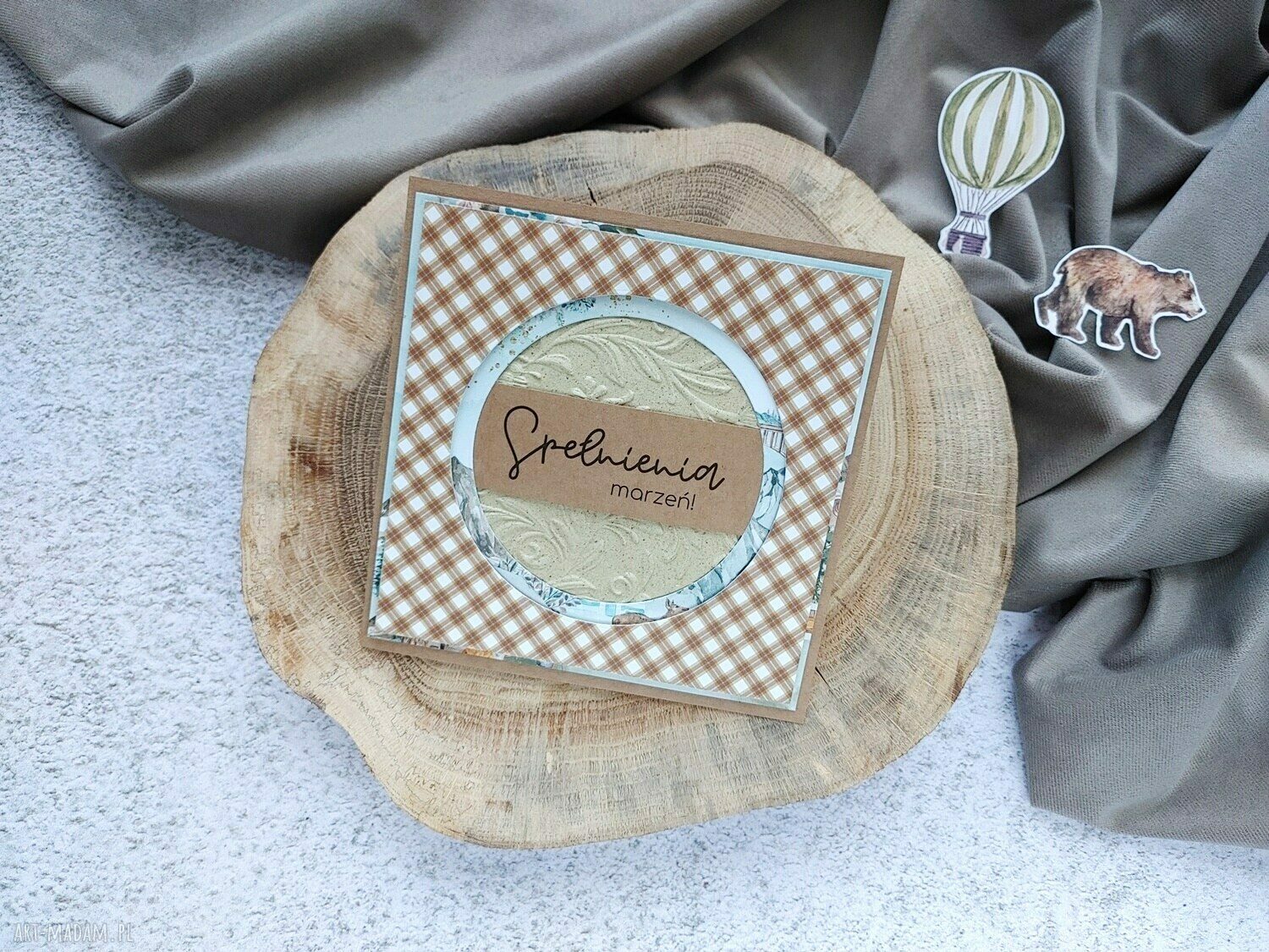 Kartka okolicznościowa scrapbooking - las i podróże