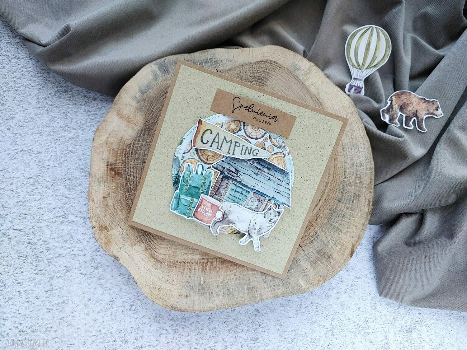 Kartka okolicznościowa „Las Podróży” z efektem 3D handmade