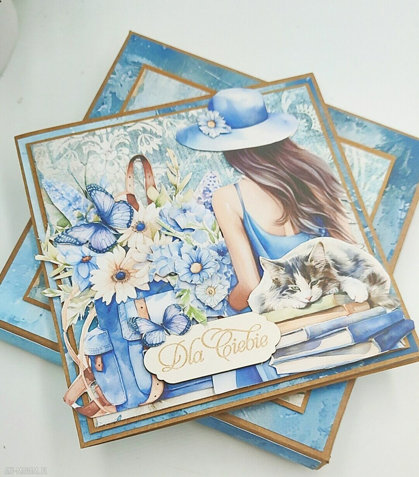 Elegancka kartka scrapbooking „Dla Ciebie” z pudełkiem na imieniny lub urodziny