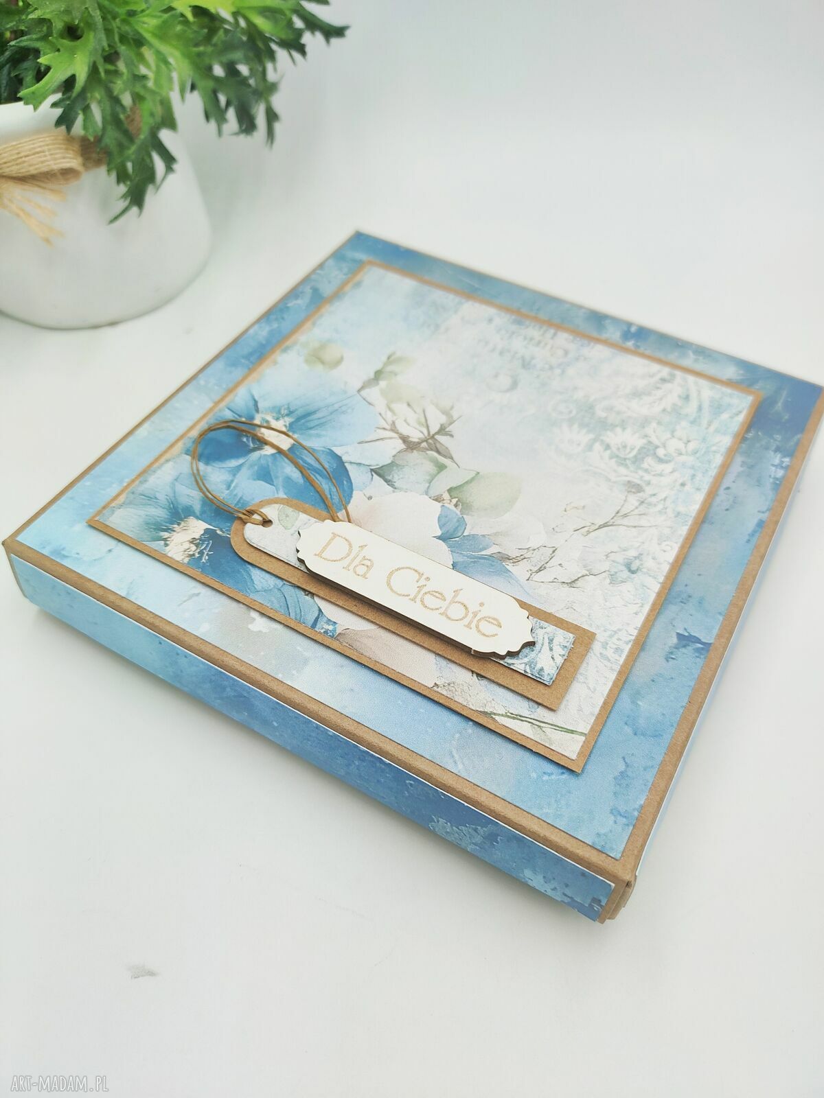 Elegancka kartka scrapbooking „Dla Ciebie” z pudełkiem na imieniny lub urodziny