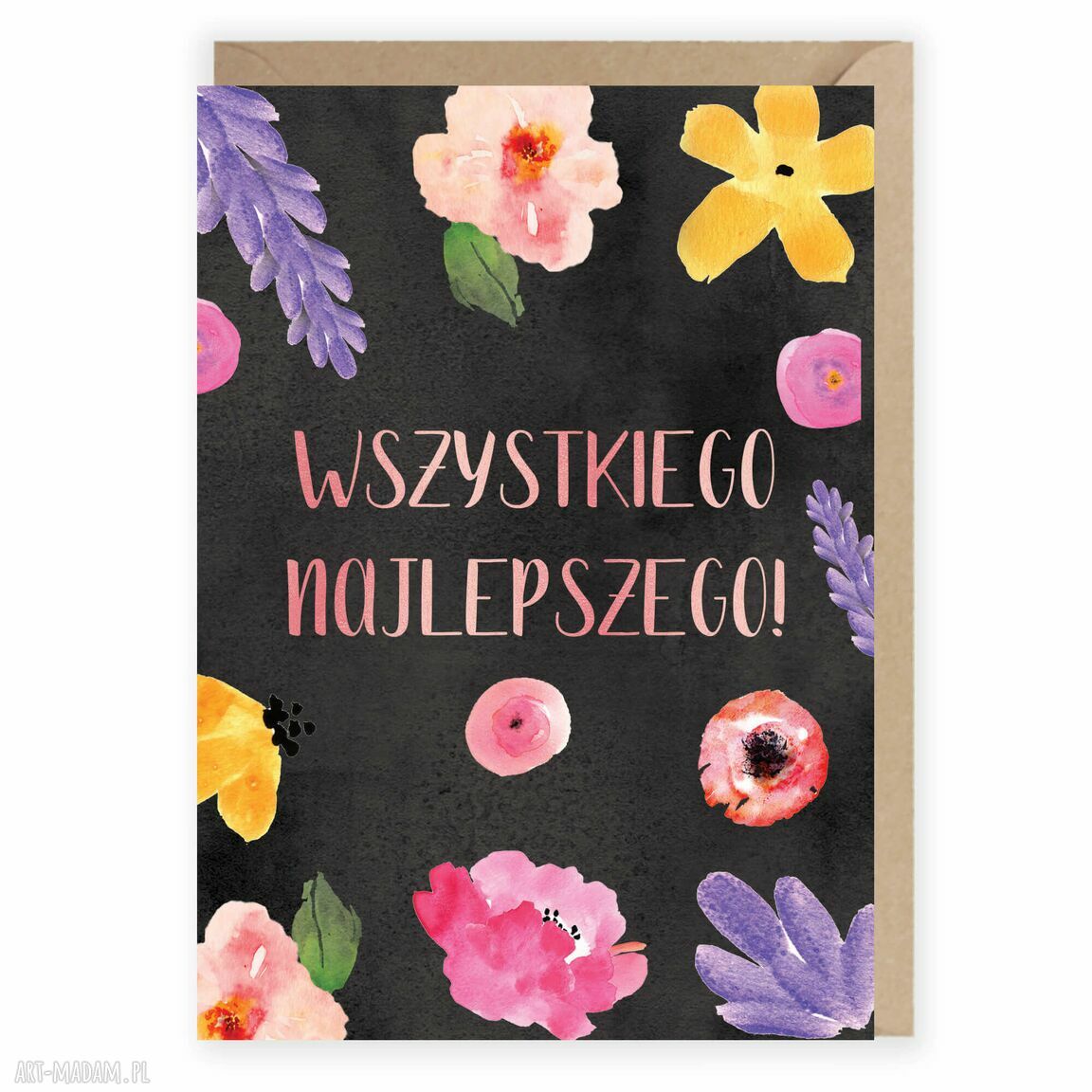 Kartka okolicznościowa urodzinowa i imieninowa z kwiatami