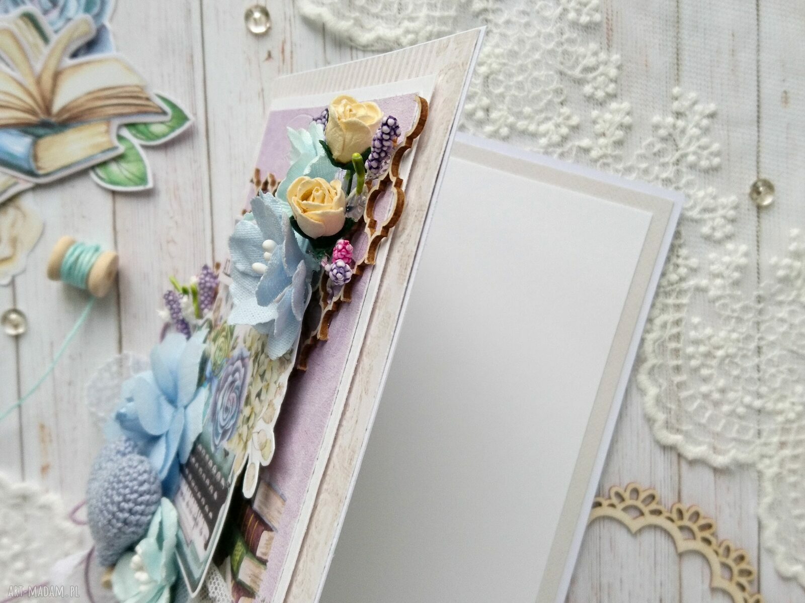 scrapbooking kartki: Kartka okolicznościowa we fioletach Autorskie