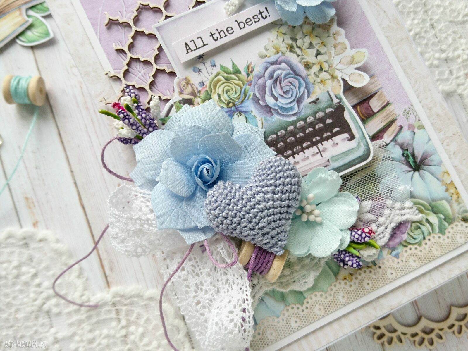 scrapbooking kartki: Kartka okolicznościowa we fioletach Autorskie