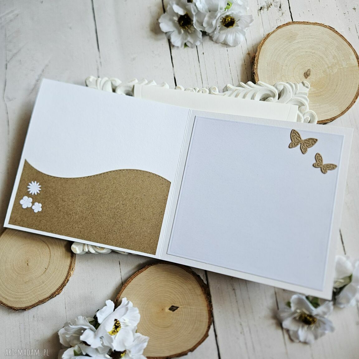 Personalizowana kartka ślubna ręcznie robiona w scrapbooking