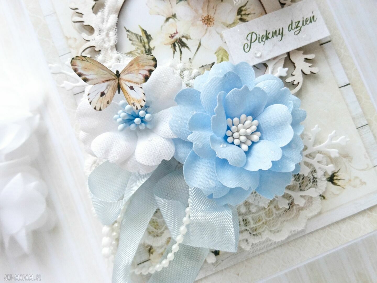 scrapbooking kartki: Kartka Piękny dzień, w pudełku handmade