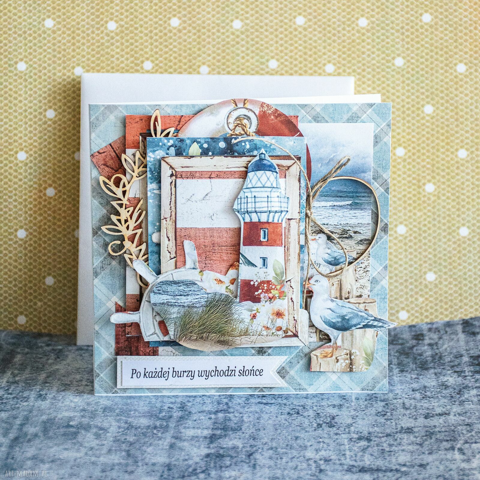 Wielowarstwowa kartka scrapbooking „Po każdej burzy wychodzi słońce”