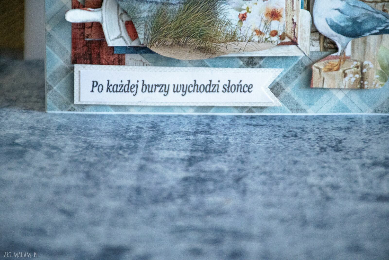 Wielowarstwowa kartka scrapbooking „Po każdej burzy wychodzi słońce”