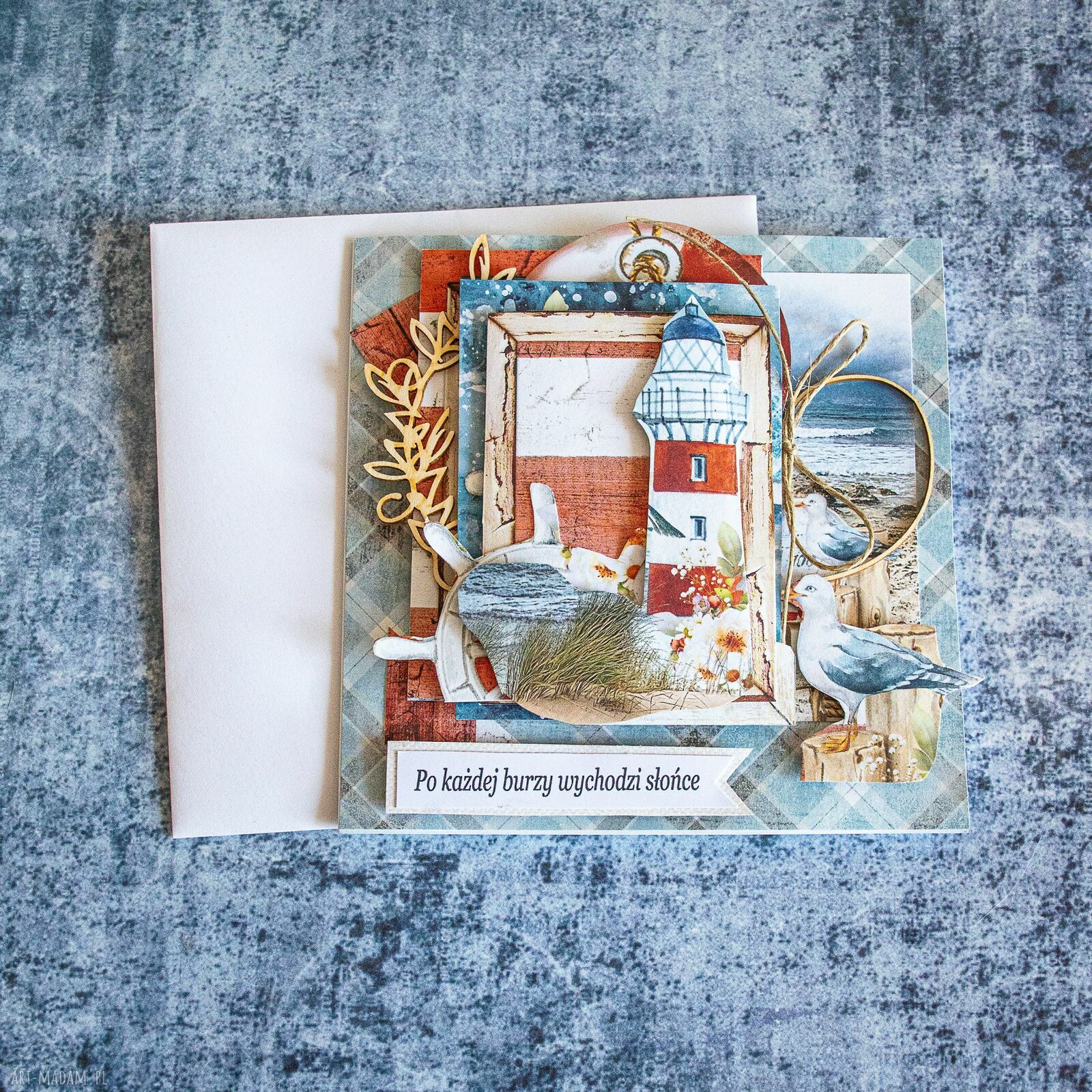Wielowarstwowa kartka scrapbooking „Po każdej burzy wychodzi słońce”