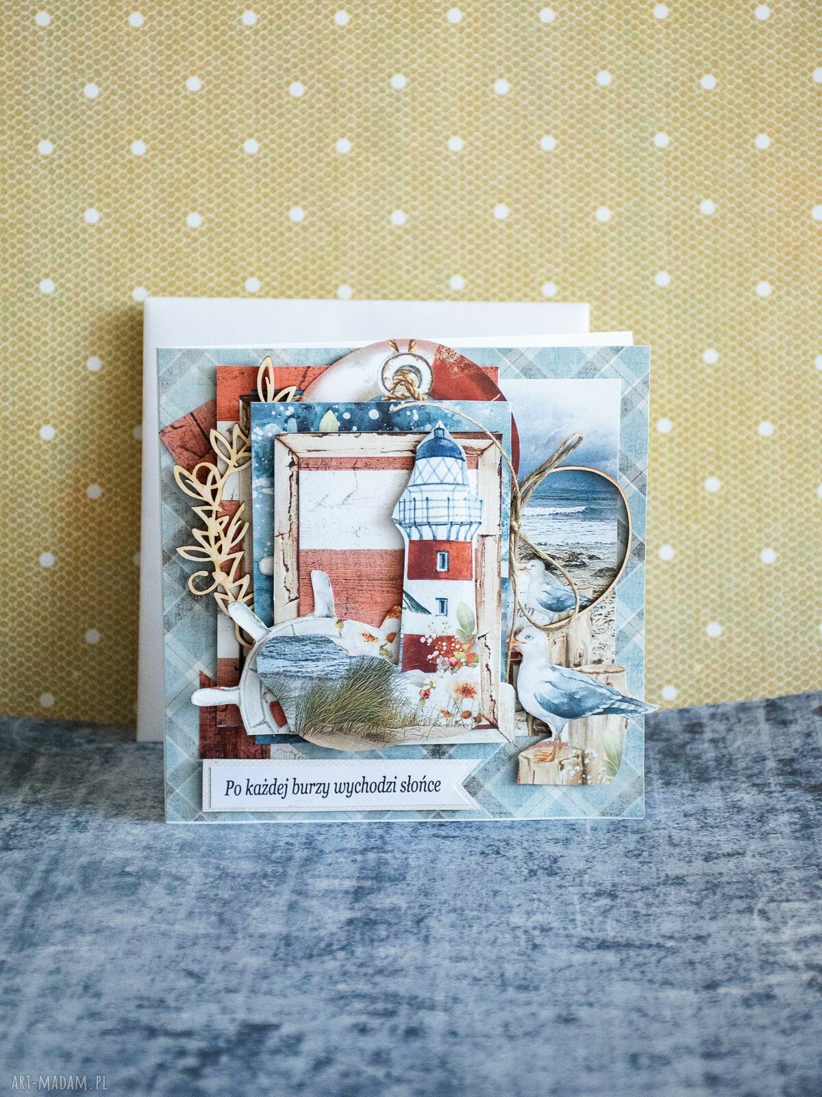 Wielowarstwowa kartka scrapbooking „Po każdej burzy wychodzi słońce”