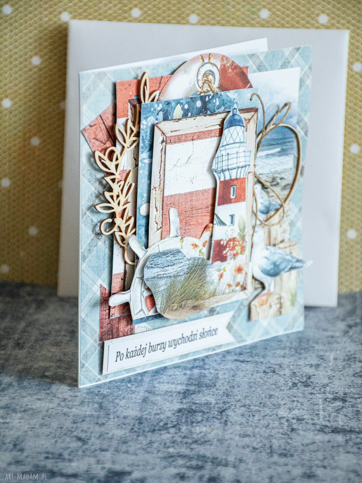 Wielowarstwowa kartka scrapbooking „Po każdej burzy wychodzi słońce”