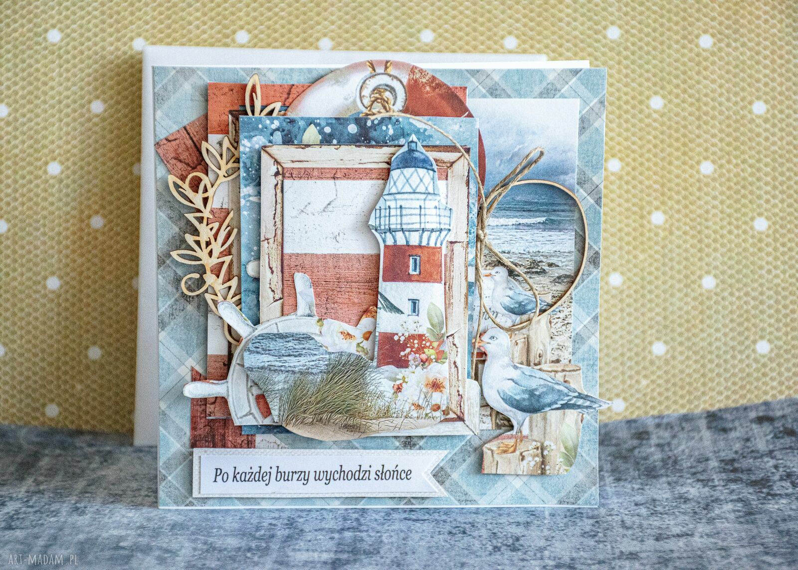 Wielowarstwowa kartka scrapbooking „Po każdej burzy wychodzi słońce”