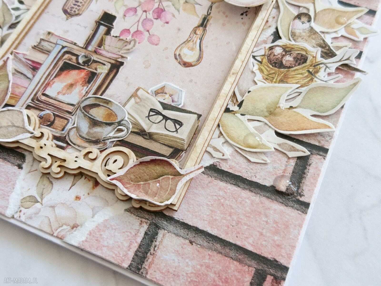 scrapbooking kartki: Kartka przytulny wieczór Handmade