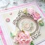 różowe scrapbooking kartki shabby chic kartka różana