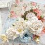 handmade scrapbooking kartki vintage kartka różana shabby chic w pudełku