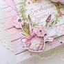 scrapbooking kartki kartka serdeczne życzenia, w różu