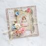 handmade scrapbooking kartki kartka shabby chic dla dziewczynki w pudełku