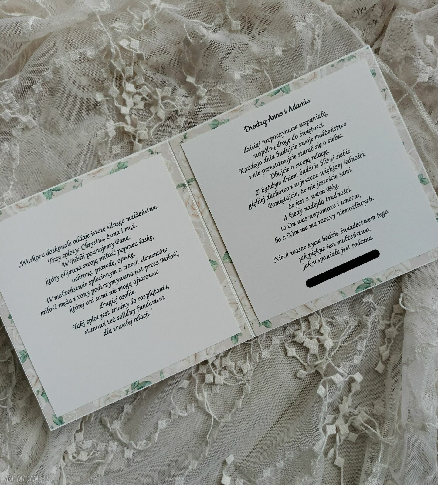 Kartka ślubna handmade 'Rodzinny Czas'