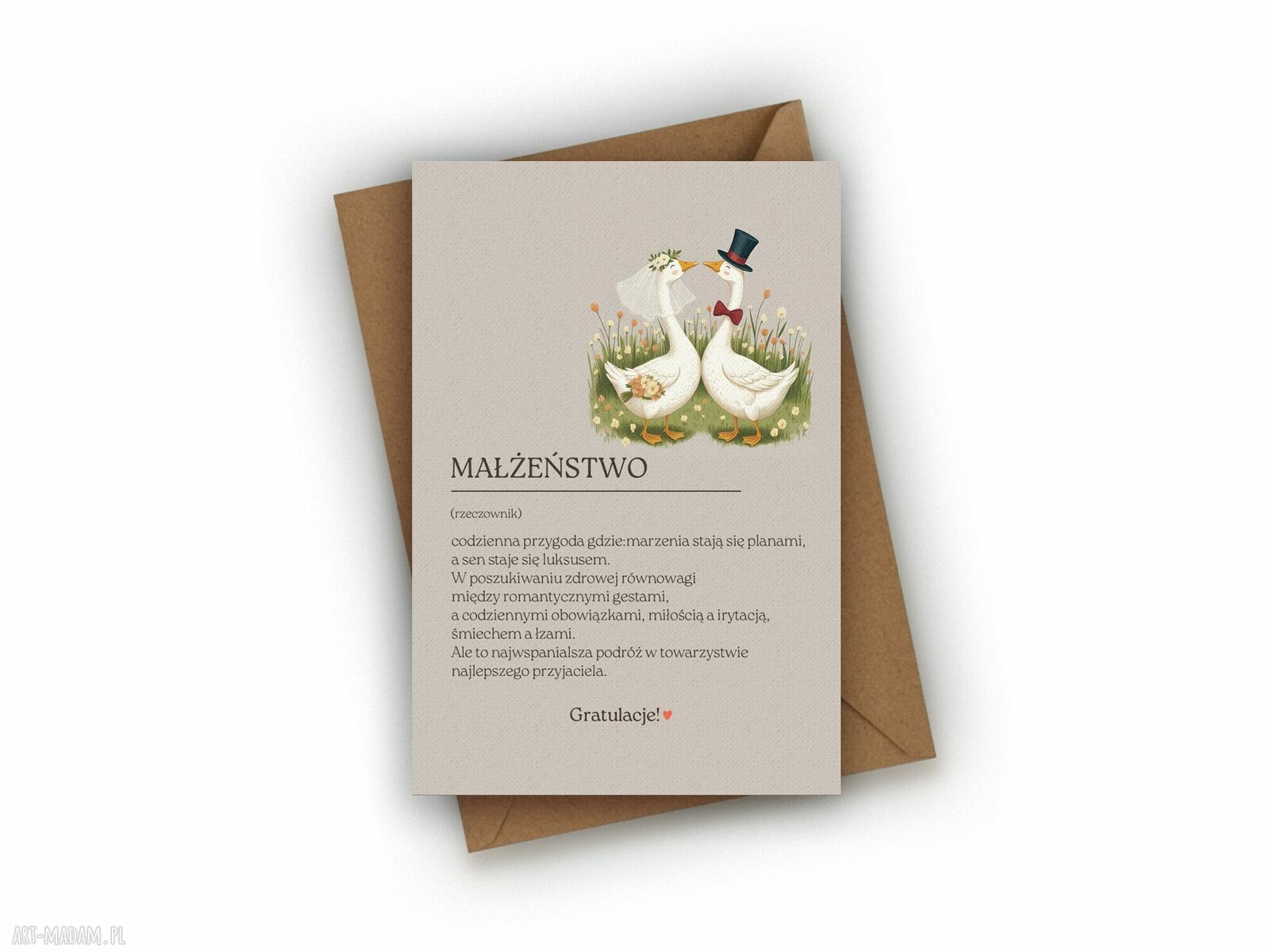 Kartka ślubna małżeństwo - prezent od serca dla młodej pary