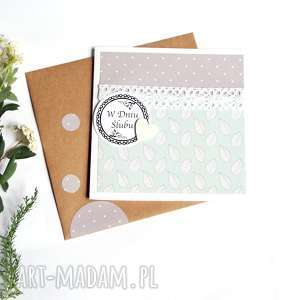 kartka ślubna mint&grey handmade