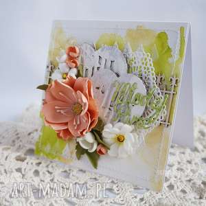 vairatka handmade kartka ślubna - białe scrapbooking kartki