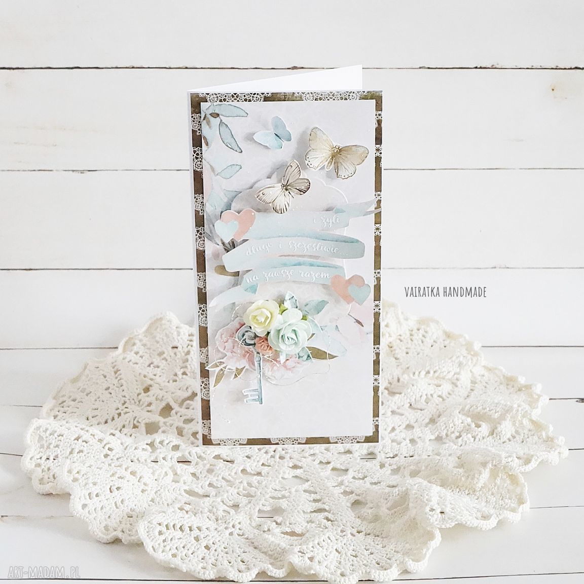 Kartka ślubna pudełku 472 ślub elegancka wielowarstwowa wykonana