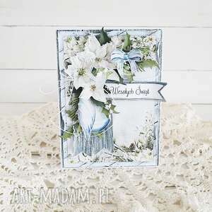 kartka świąteczna 483 - zielone scrapbooking kartki