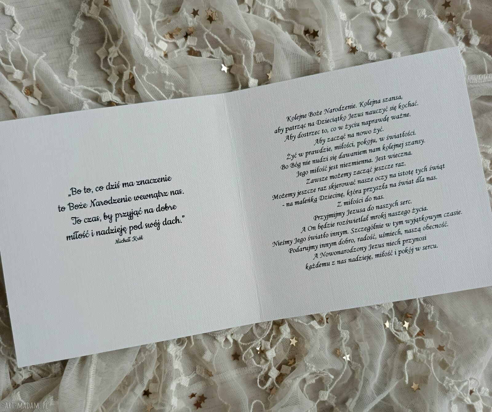 Kartka świąteczna „Święta Rodzina” - ręcznie robiona w stylu scrapbooking