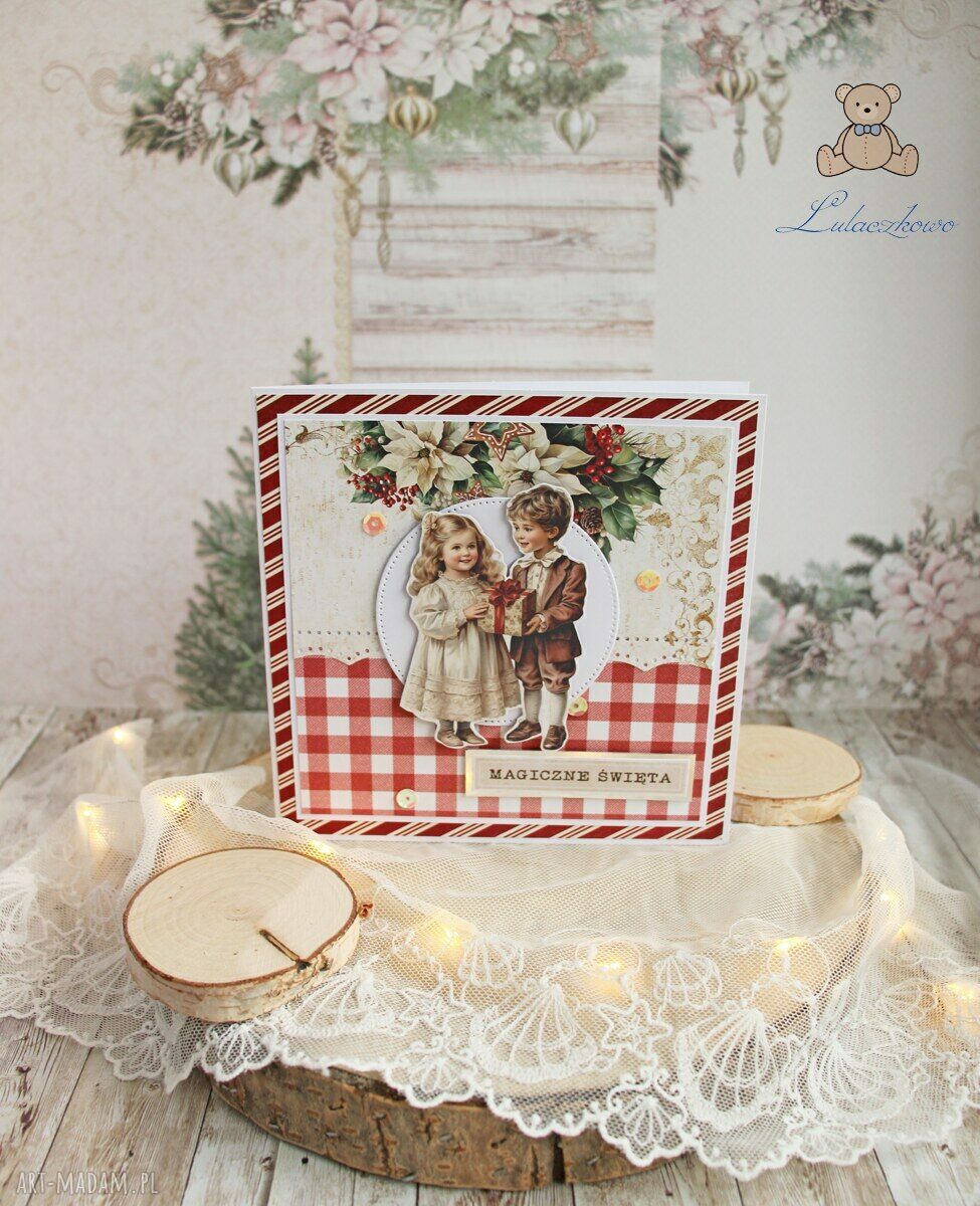 Kartka świąteczna Boże Narodzenie "Magiczne Święta" - ręcznie robiona w scrapbooking 3D