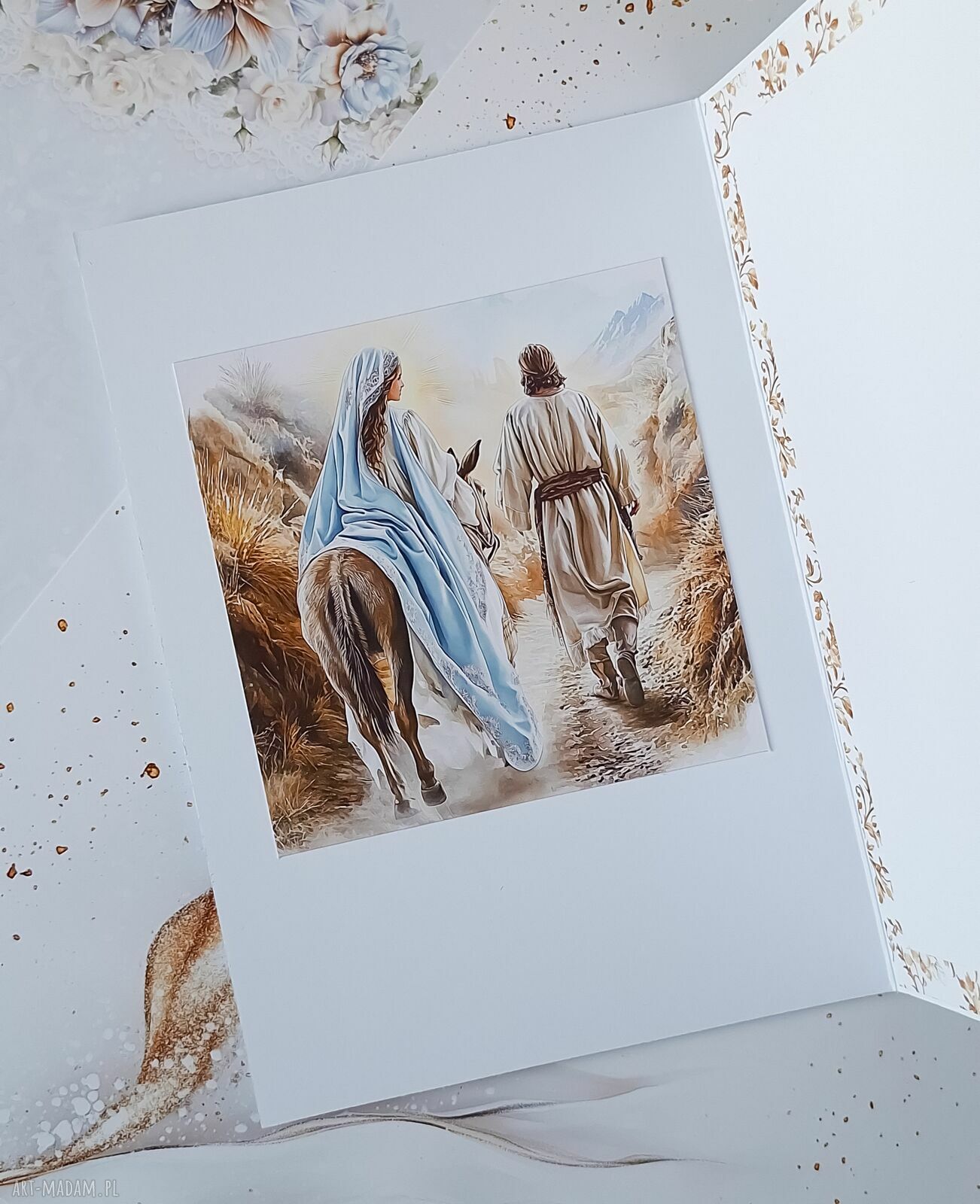 święta prezenty: Kartka świąteczna z Dzieciątkiem Jezus II handmade