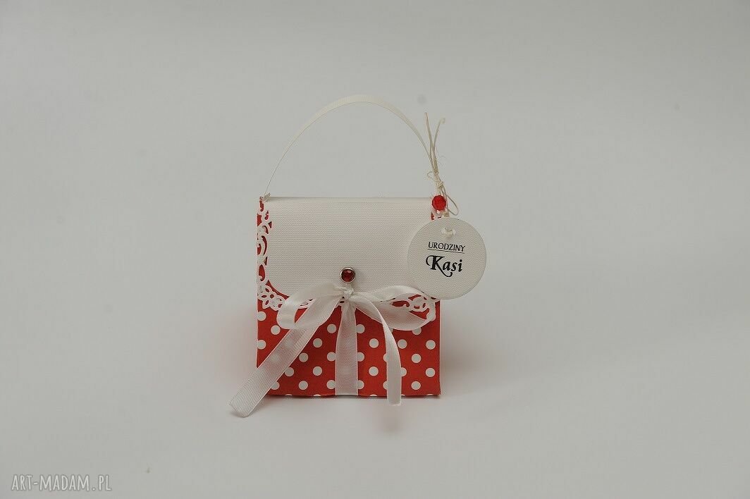 Kartka Torebka - ręcznie robiona scrapbooking z kieszonką na pieniądze