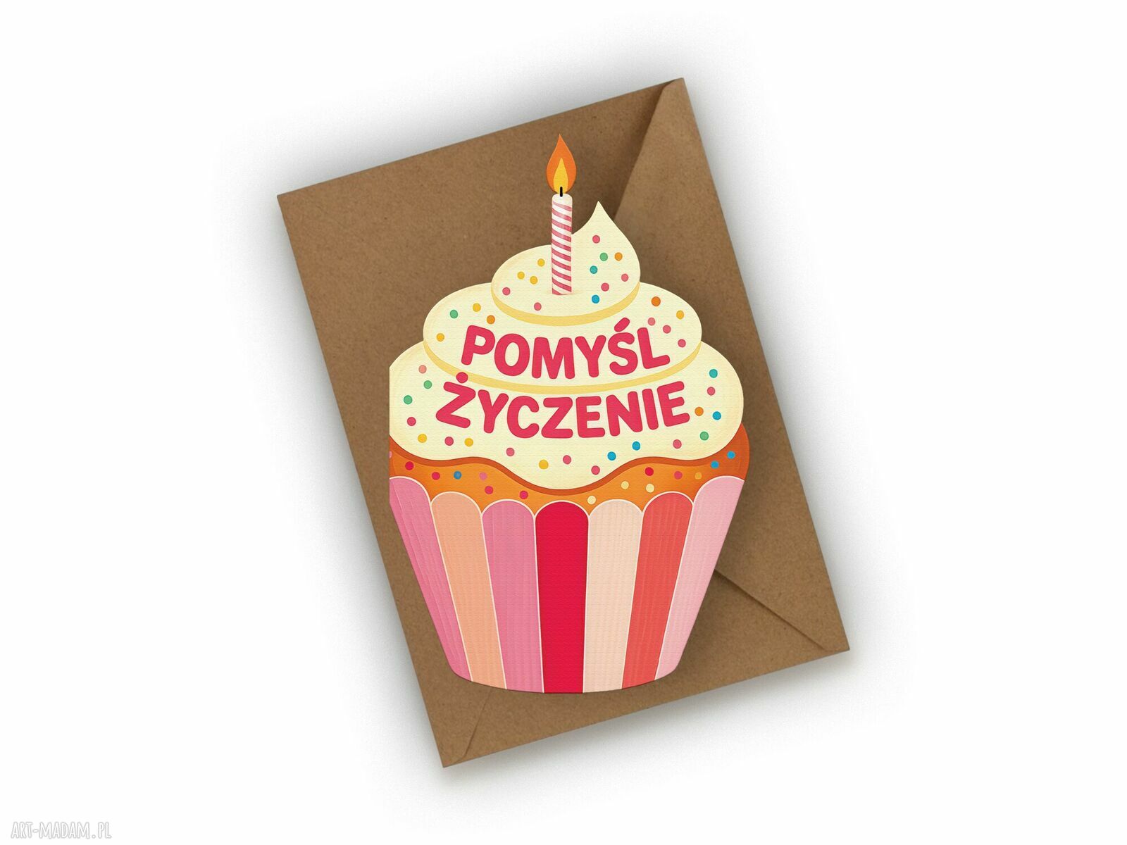 Kartka urodzinowa babeczka - słodki prezent