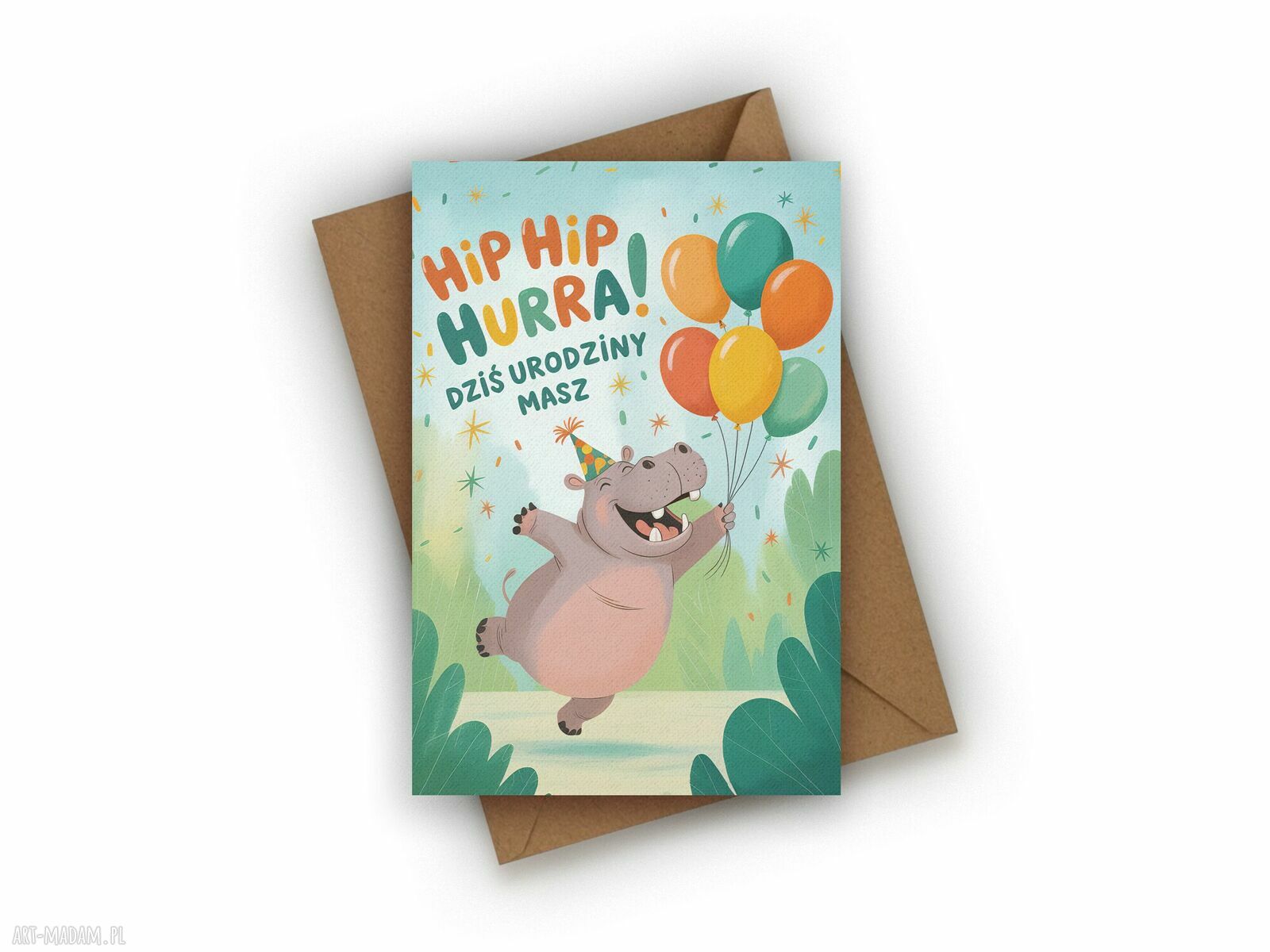 Kartka urodzinowa dla dziecka - Hip hip hurra! Dziś urodziny masz
