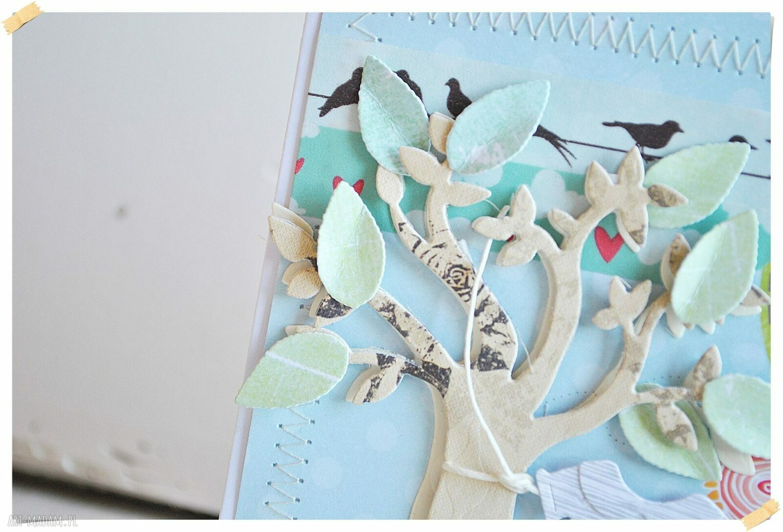 Kartka urodzinowa dla dziecka - ręcznie robiona w stylu scrapbook