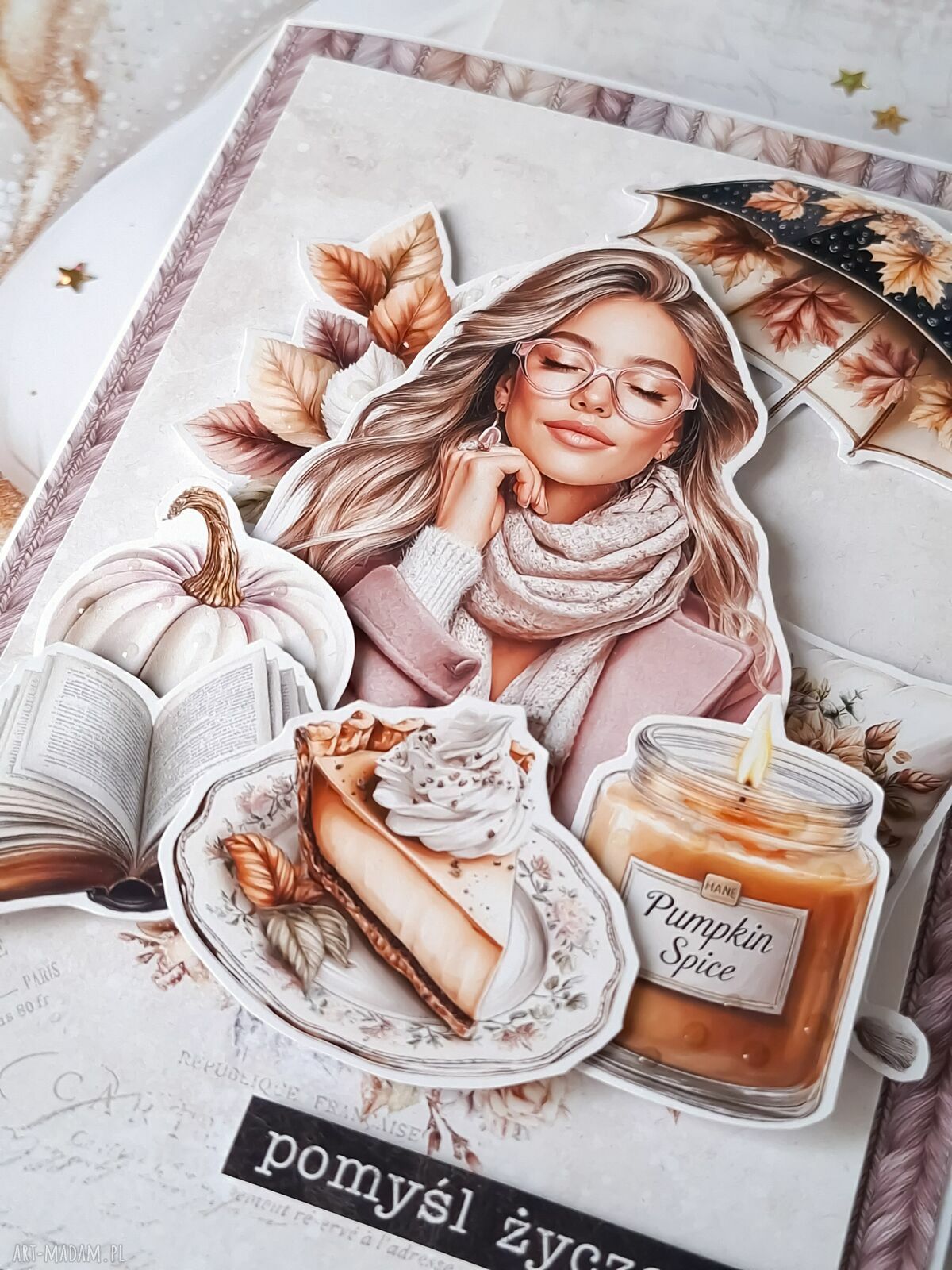 scrapbooking kartki: Kartka urodzinowa z napisem pomyśl życzenie hand made