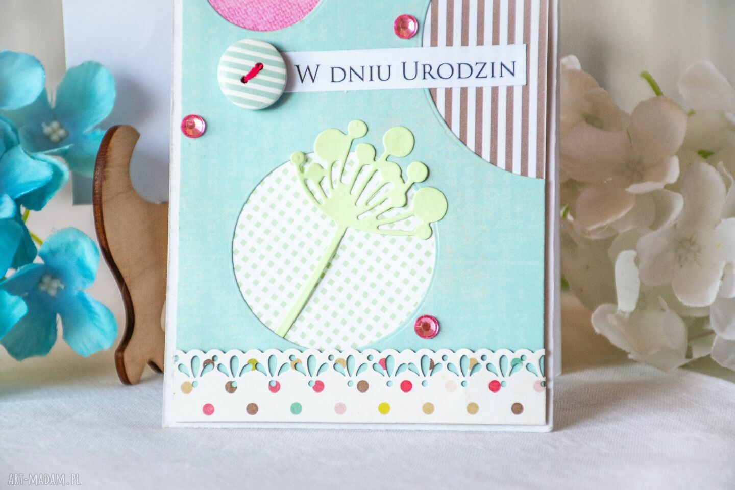 Kartka urodzinowa "W Dniu Urodzin" 2 - minimalistyczna no-waste