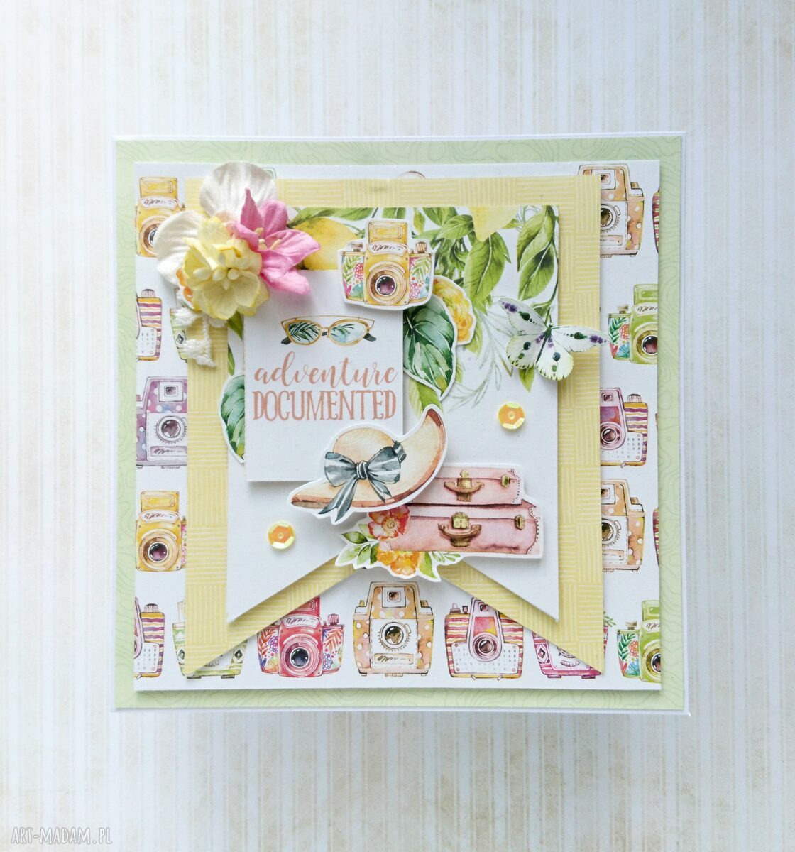 scrapbooking kartki: Kartka wakacyjna 01 w pudełku Ręcznie zrobione