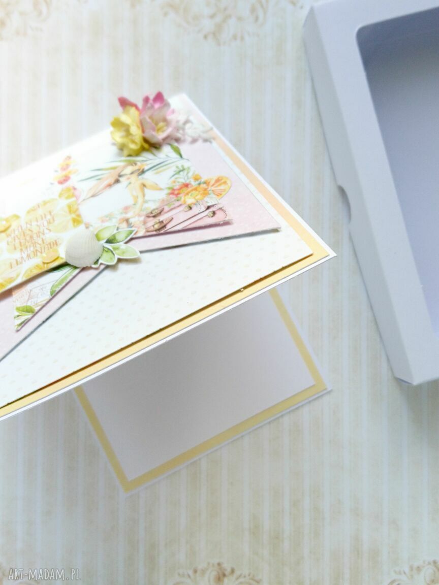 scrapbooking kartki: Kartka wakacyjna 03 w pudełku Ręcznie zrobione