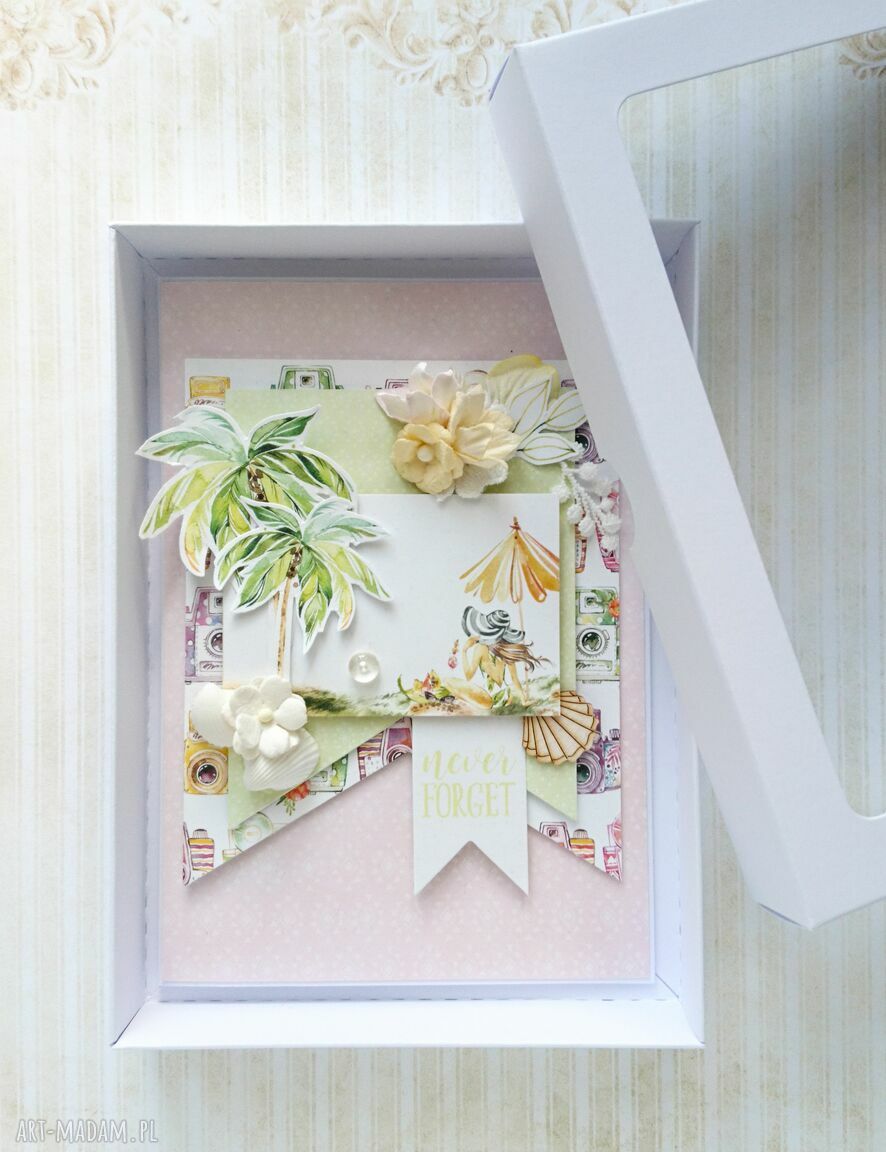 Kartka wakacyjna pudełku dla przyjaciela wakacji podróży