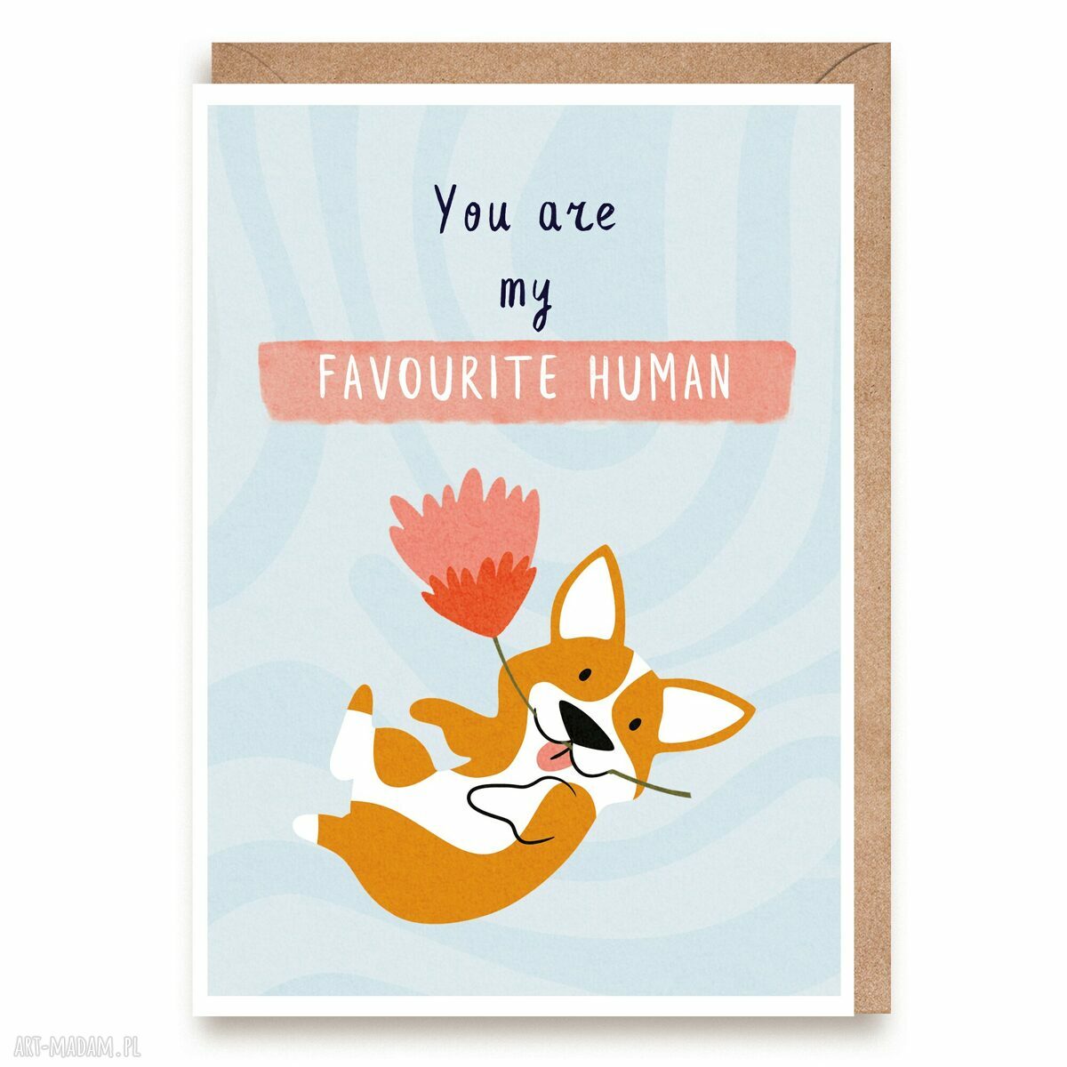 Kartka walentynkowa „You're My Favourite Human” - miłosna kartka A6 z kopertą