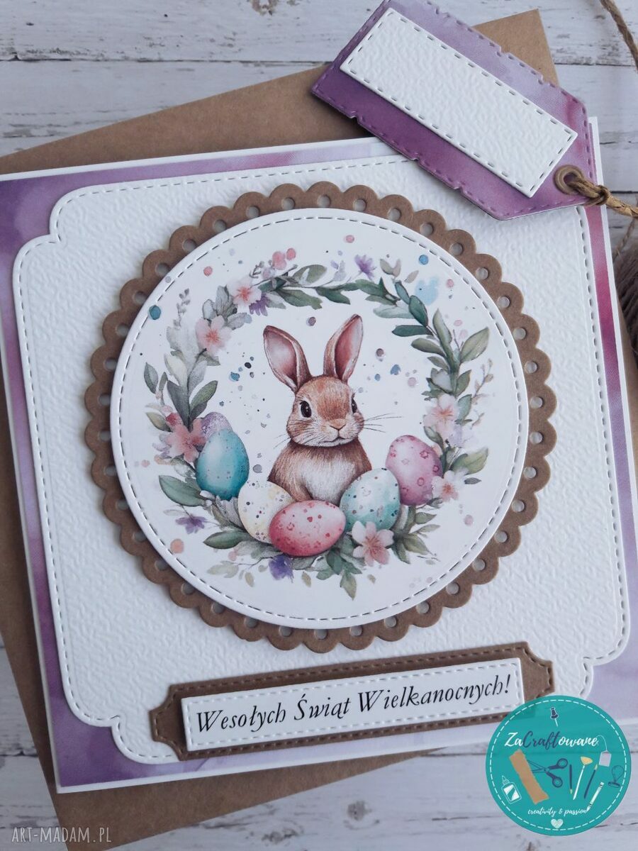 Kartka wielkanocna z króliczkiem 6